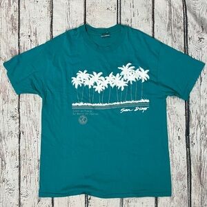 Vintage 1990s San Diego Beaches Travel Tourism 90s Vacation Tshirt